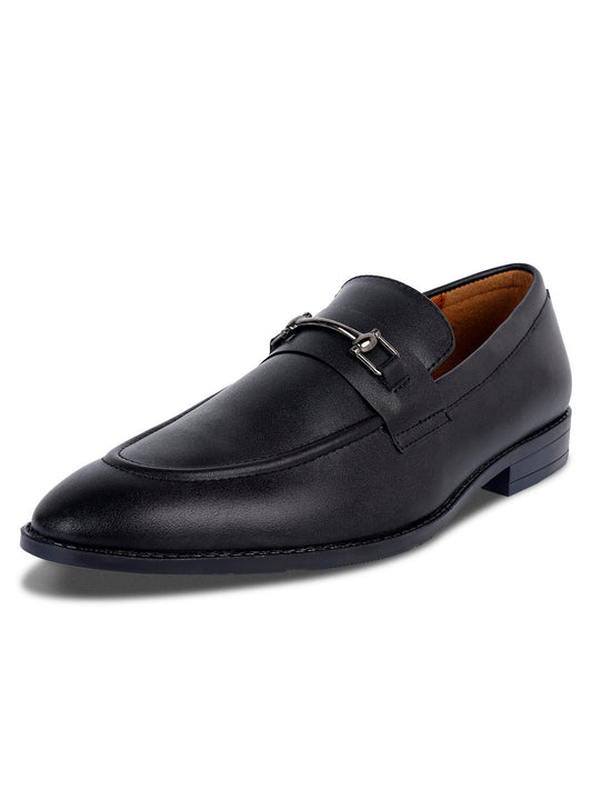 Chaussures noires en obsidienne, style slipon, mocassins confortables avec boucle