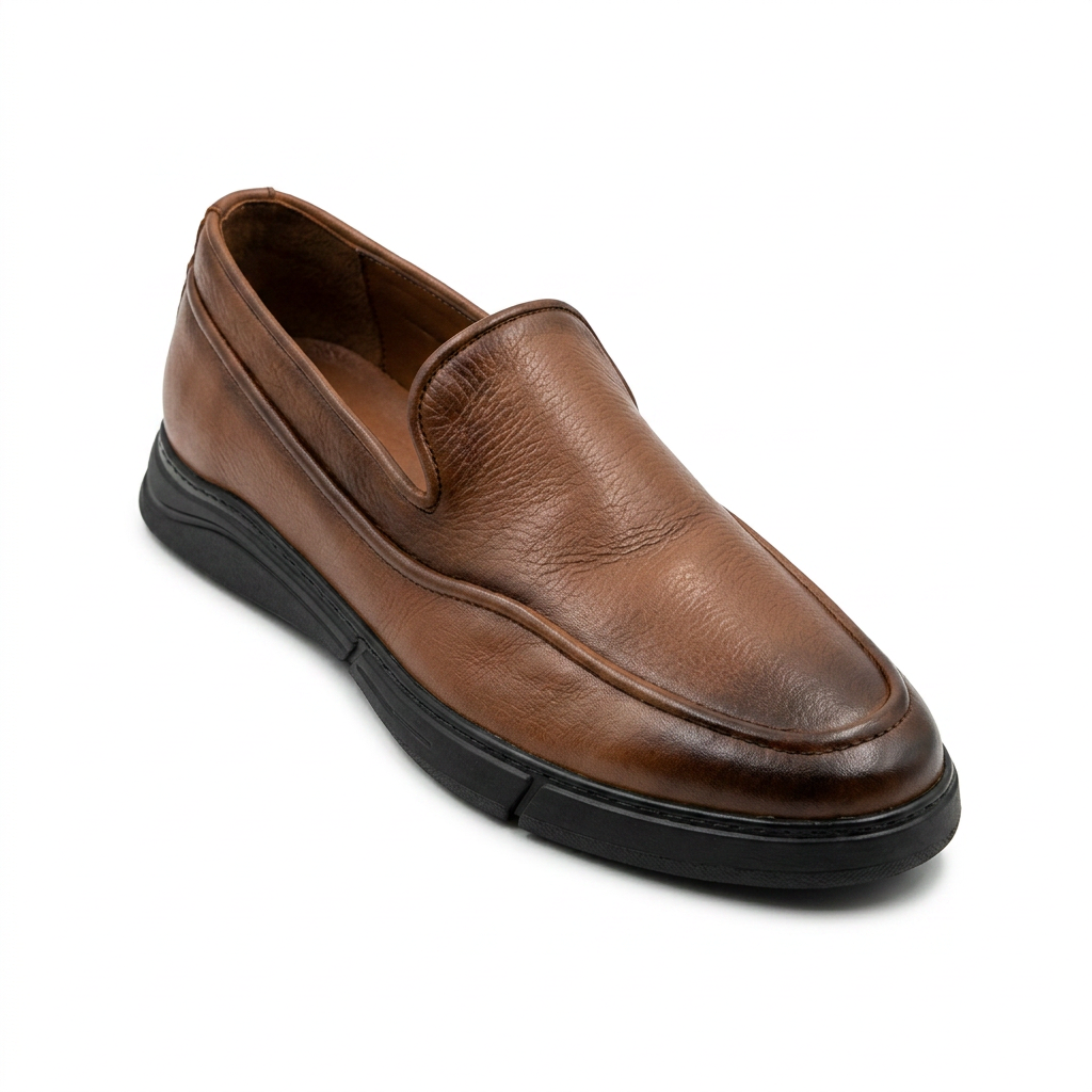 Mocassins de mode décontractées en cuir à talon plat et semelle douce | mocassins doux