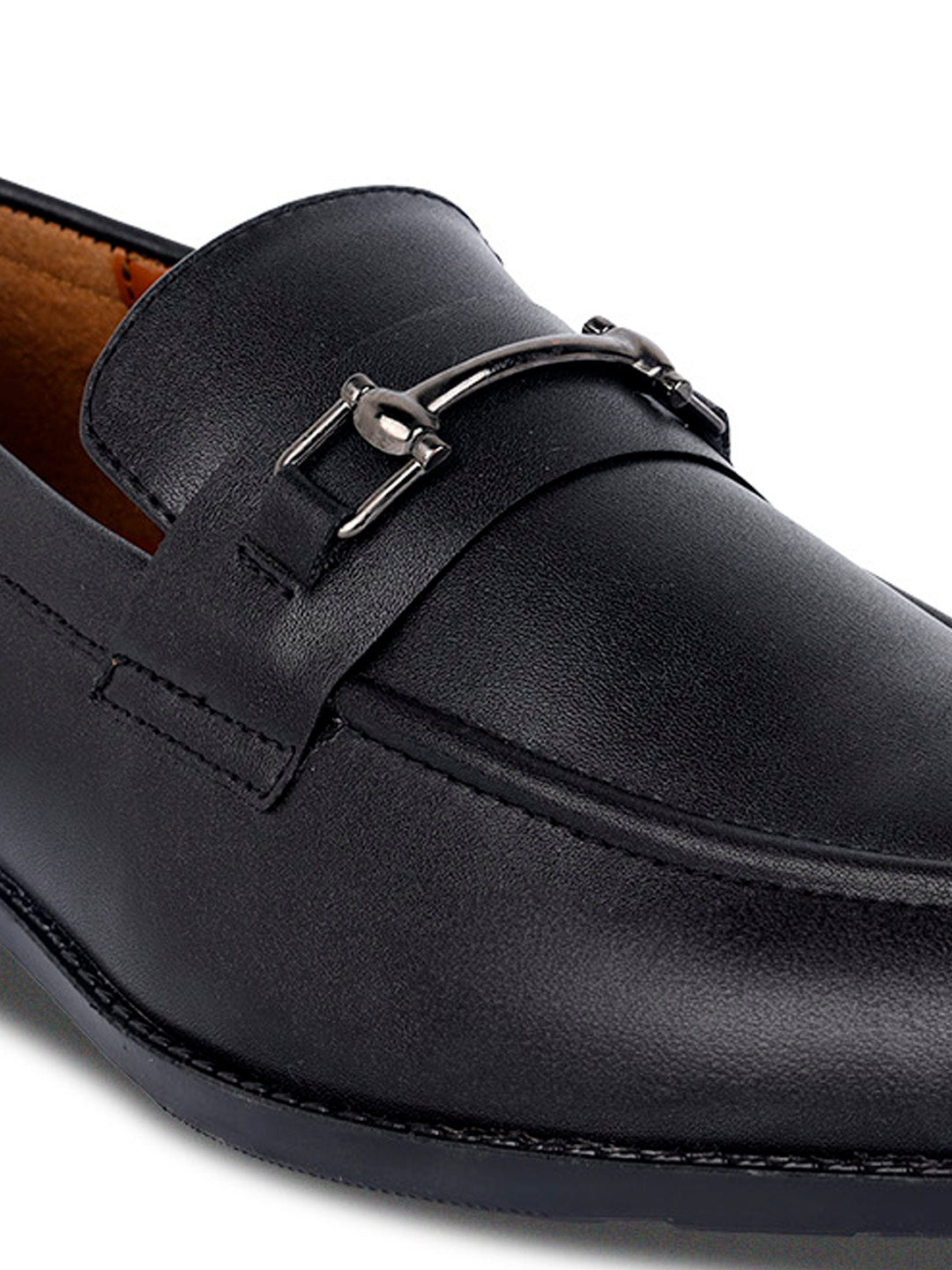 Chaussures noires en obsidienne, style slipon, mocassins confortables avec boucle