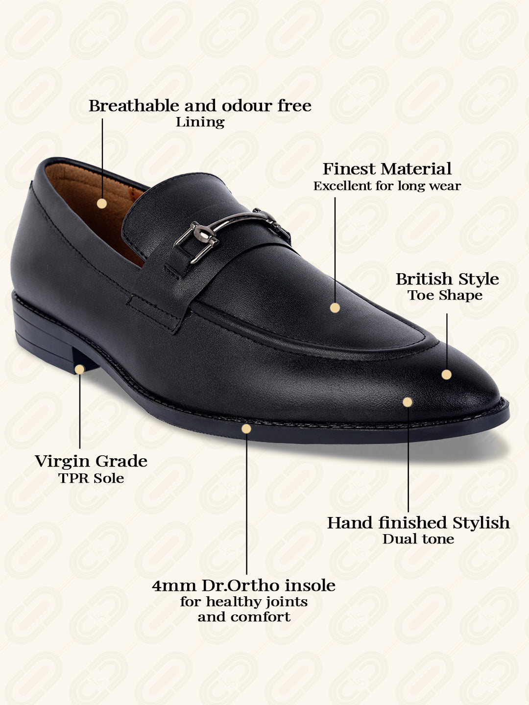 Chaussures noires en obsidienne, style slipon, mocassins confortables avec boucle