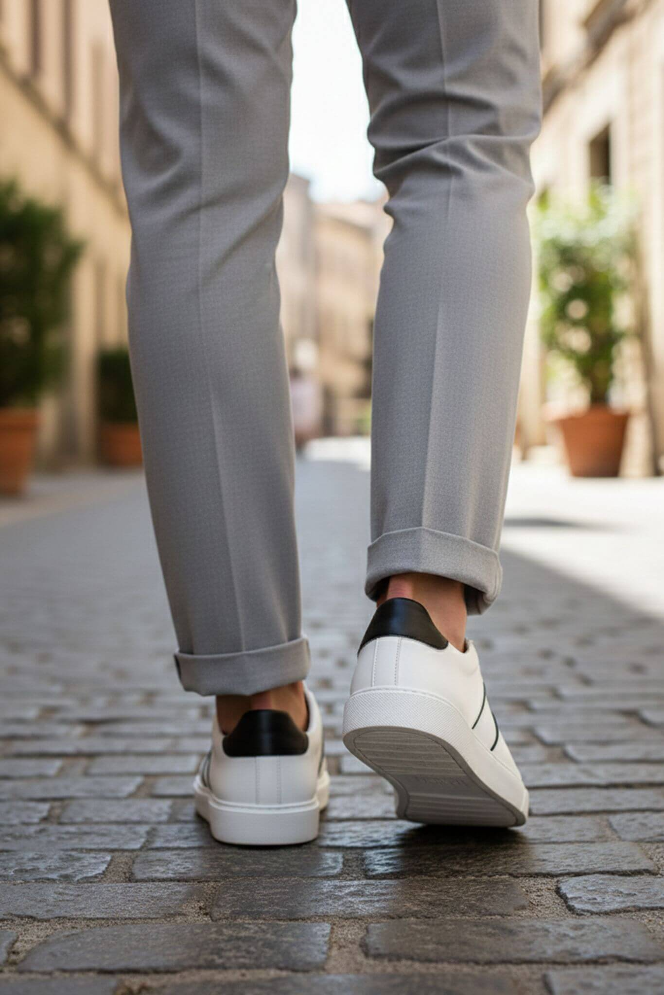 Men's handmade leather sneakers - White