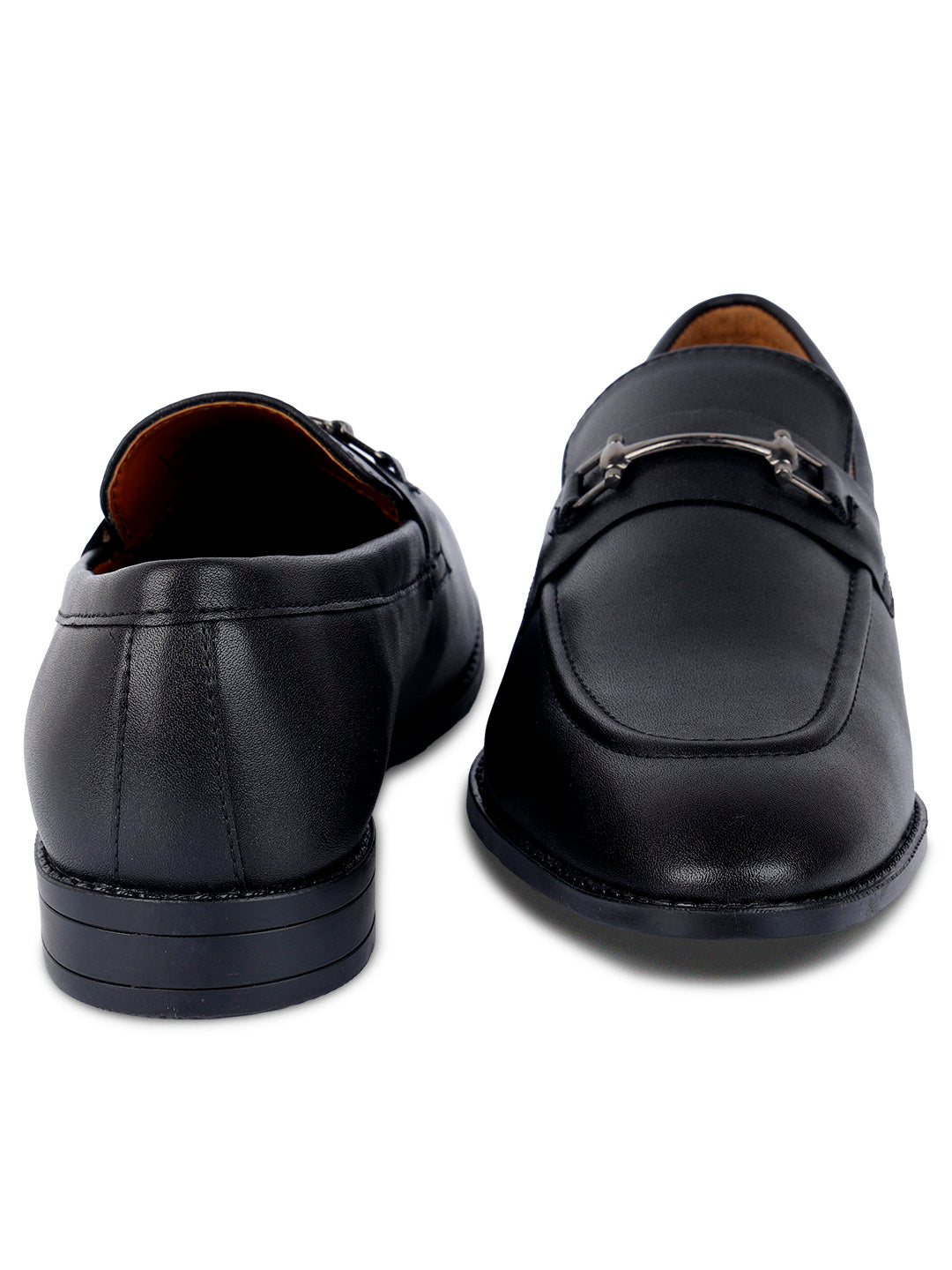 Chaussures noires en obsidienne, style slipon, mocassins confortables avec boucle