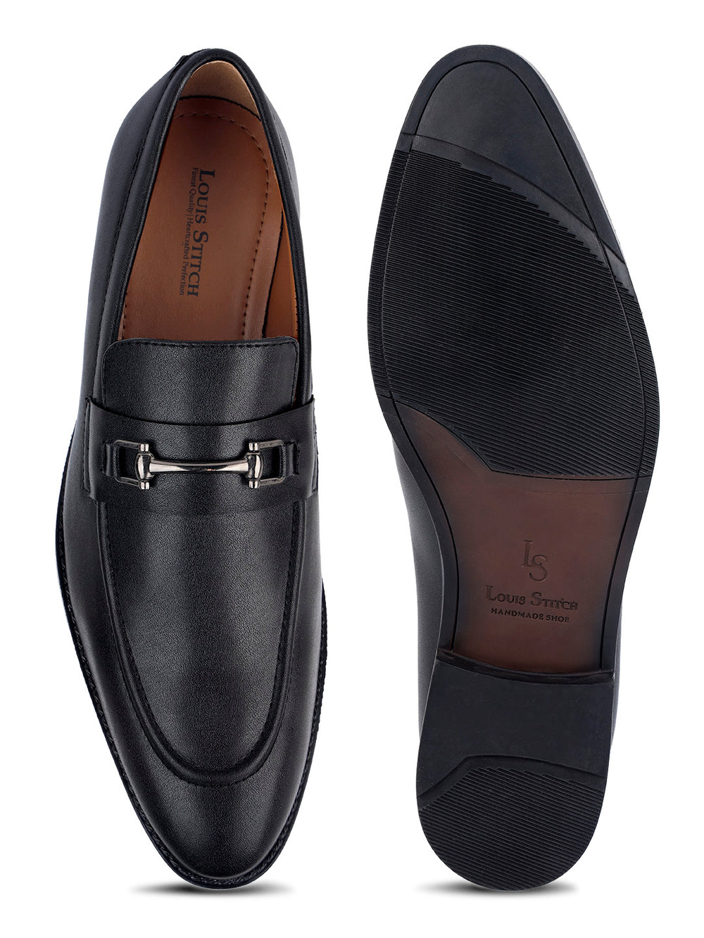 Chaussures noires en obsidienne, style slipon, mocassins confortables avec boucle