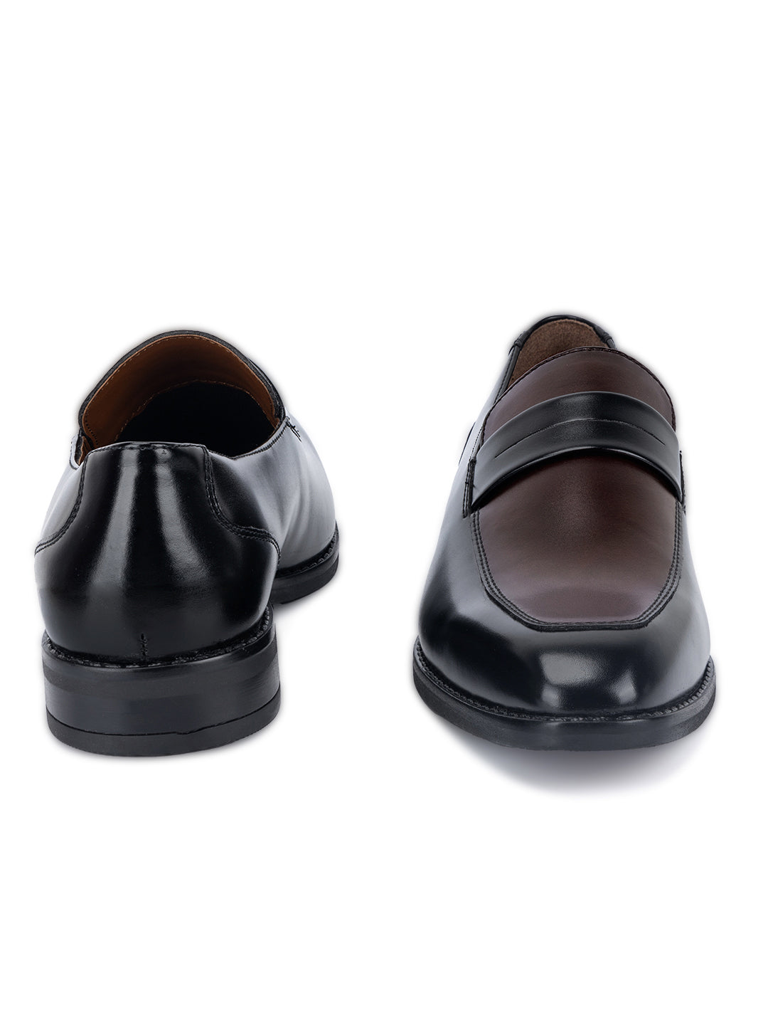 Slipons Mocassins à double teinte fabriqués à la main - Noir et Marron