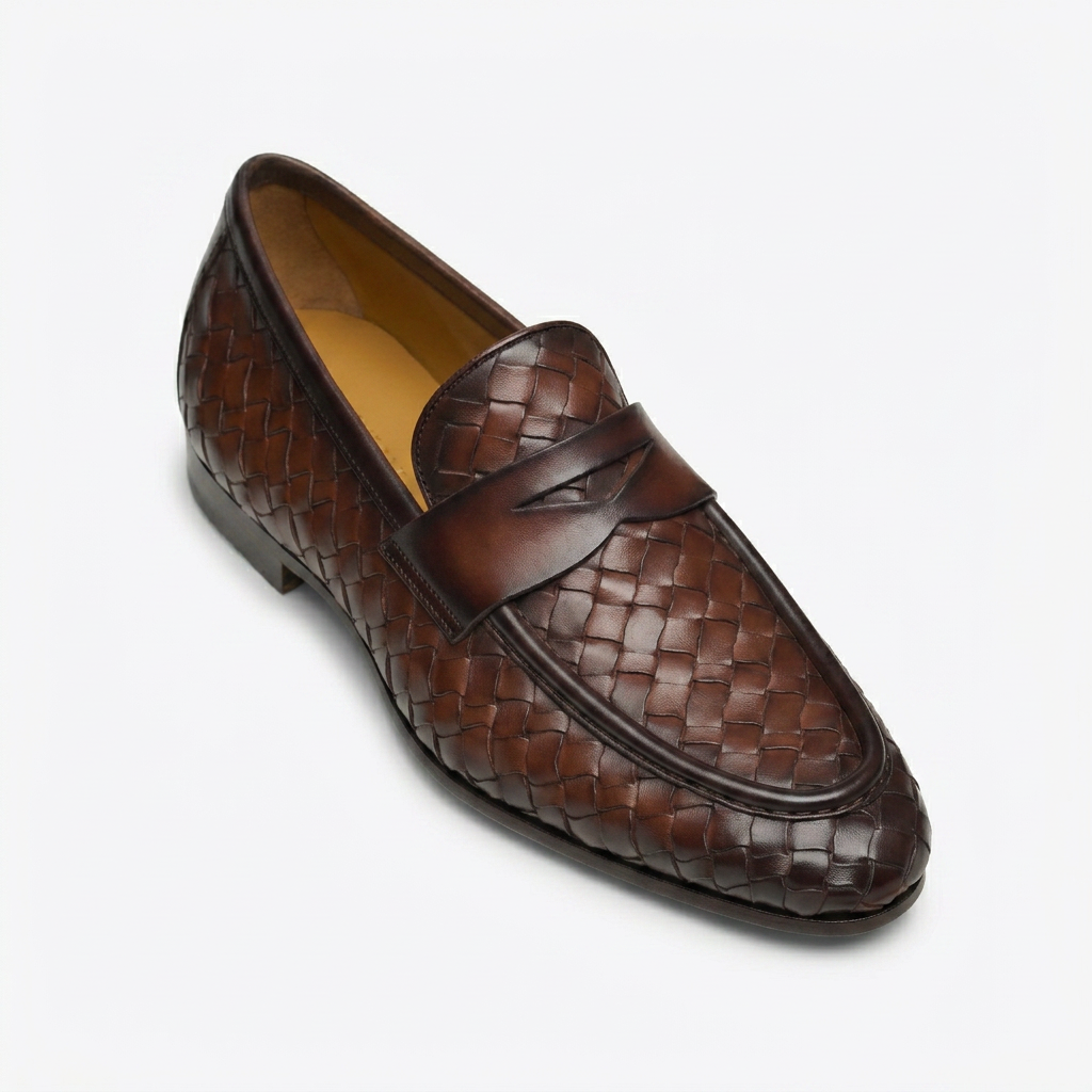Mocassins en cuir tissé Hyde pour hommes