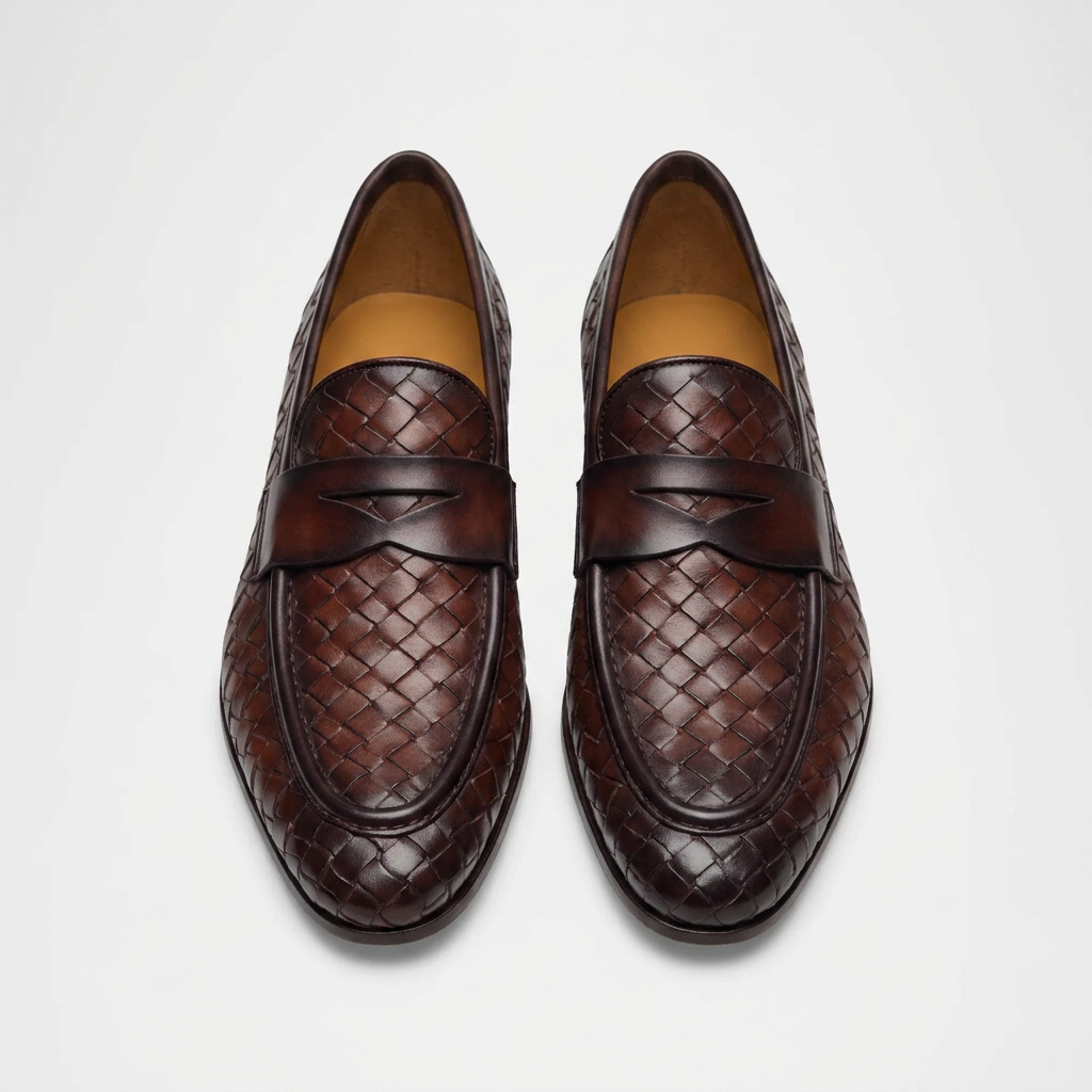 Mocassins en cuir tissé Hyde pour hommes