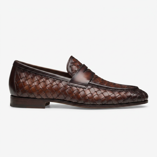 Mocassins en cuir tissé Hyde pour hommes