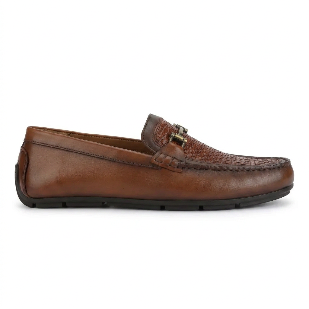 Woodland Mocassins en cuir tressé de luxe pour hommes