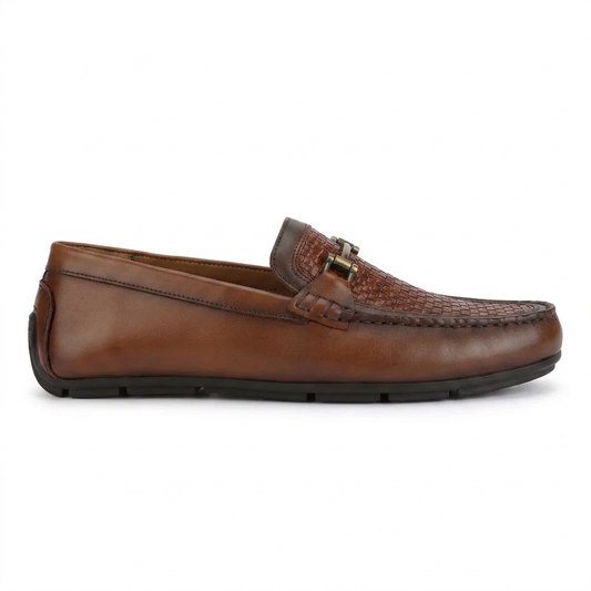 Woodland Mocassins en cuir tressé de luxe pour hommes