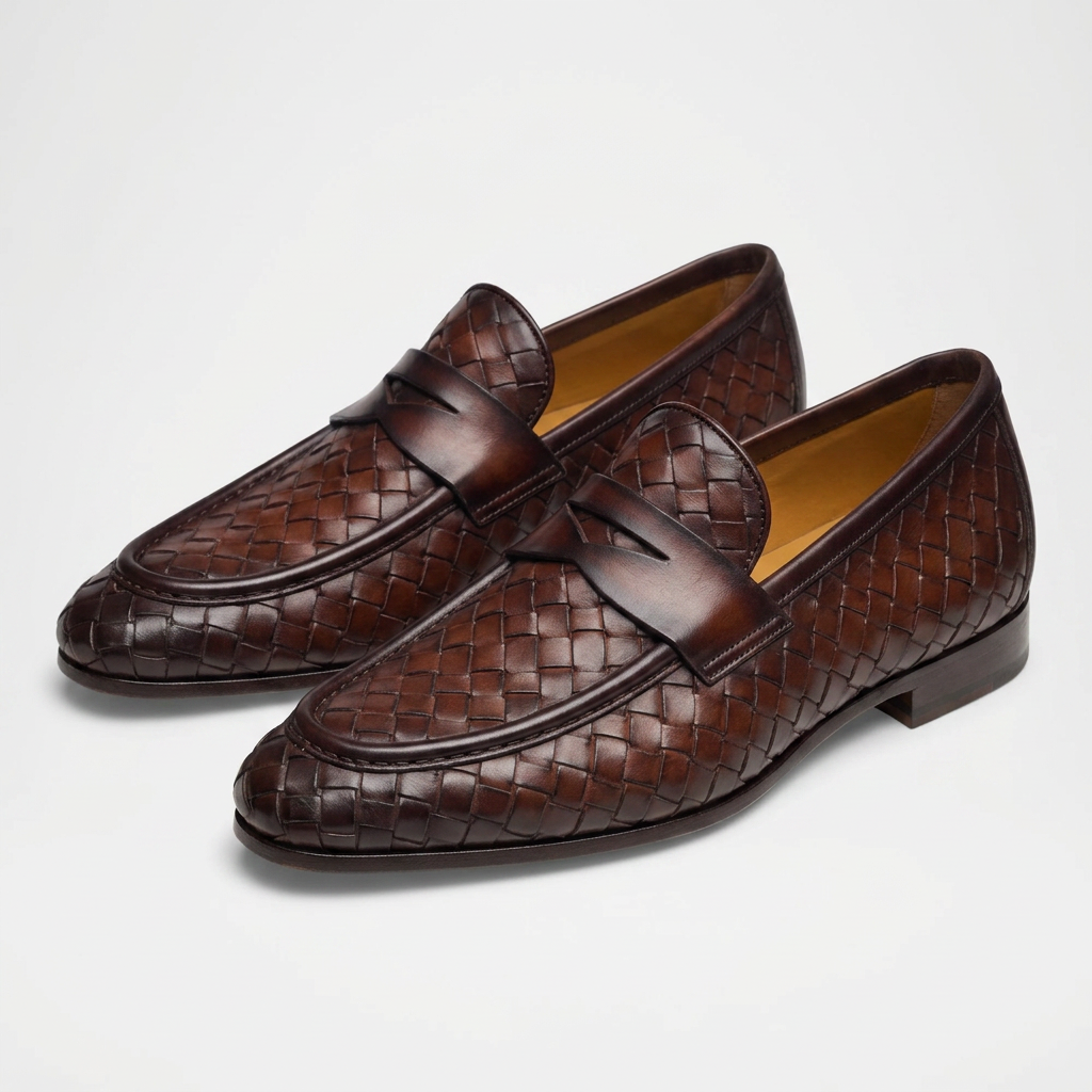 Mocassins en cuir tissé Hyde pour hommes
