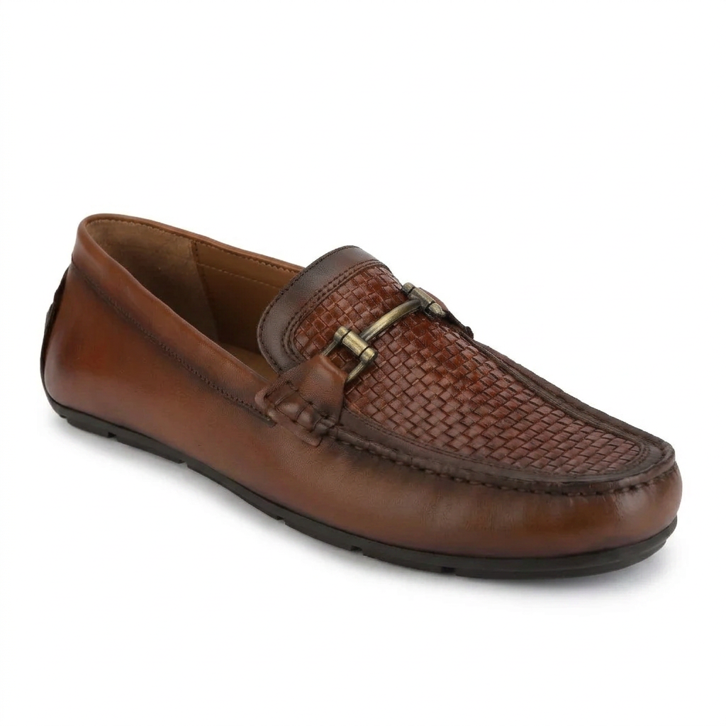 Woodland Mocassins en cuir tressé de luxe pour hommes