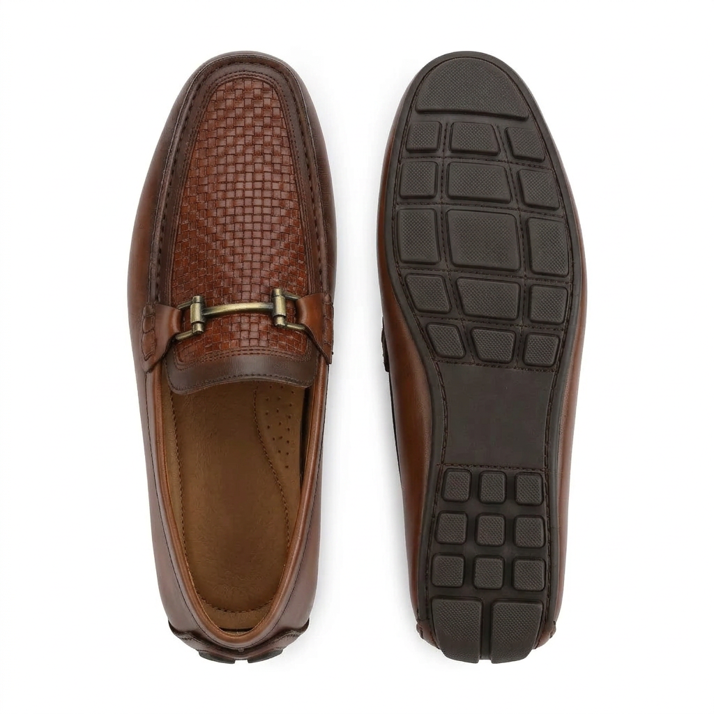 Woodland Mocassins en cuir tressé de luxe pour hommes