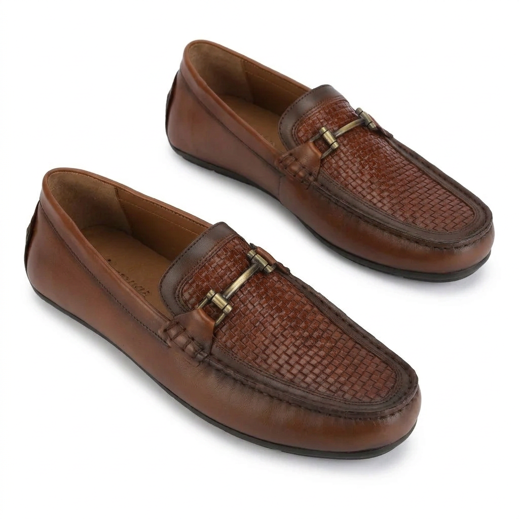 Woodland Mocassins en cuir tressé de luxe pour hommes