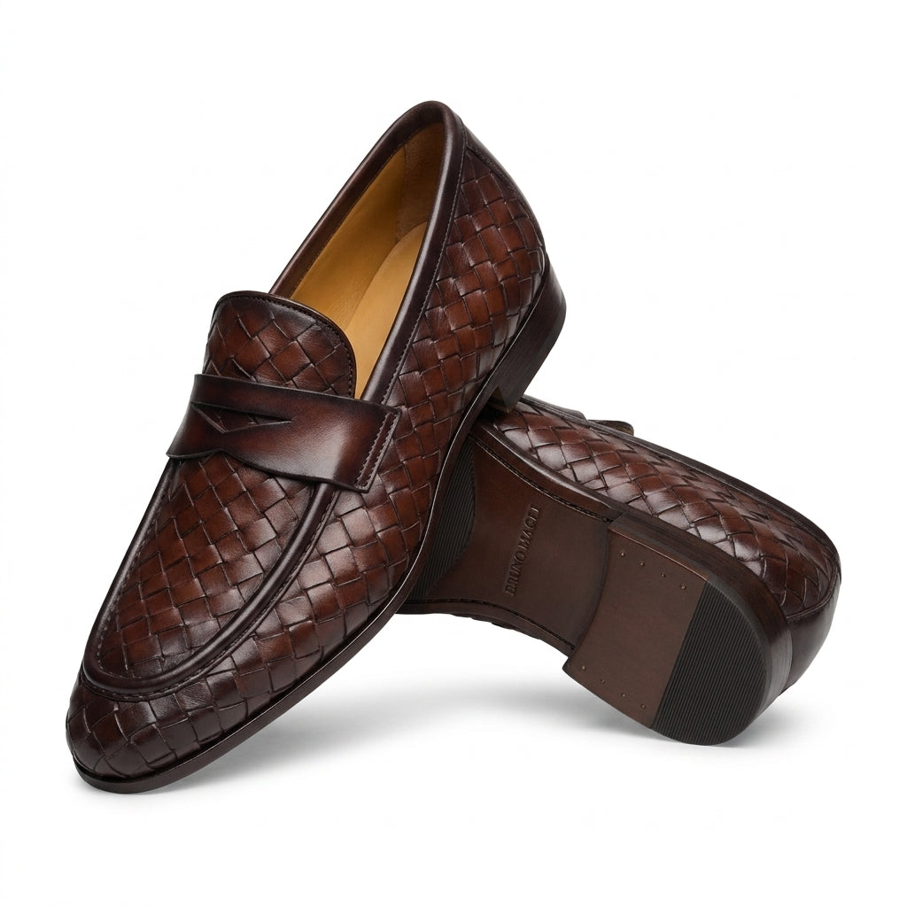Mocassins en cuir tissé Hyde pour hommes