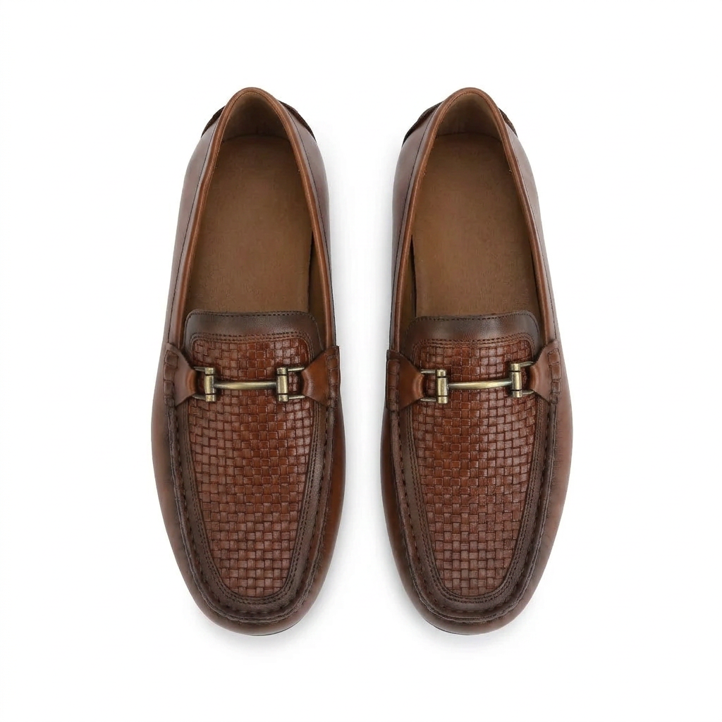 Woodland Mocassins en cuir tressé de luxe pour hommes