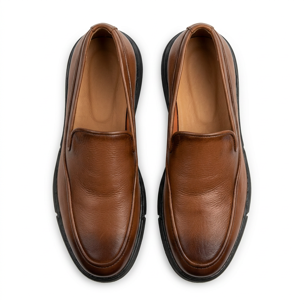 Mocassins de mode décontractées en cuir à talon plat et semelle douce | mocassins doux