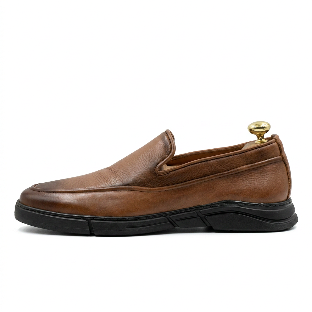 Mocassins de mode décontractées en cuir à talon plat et semelle douce | mocassins doux