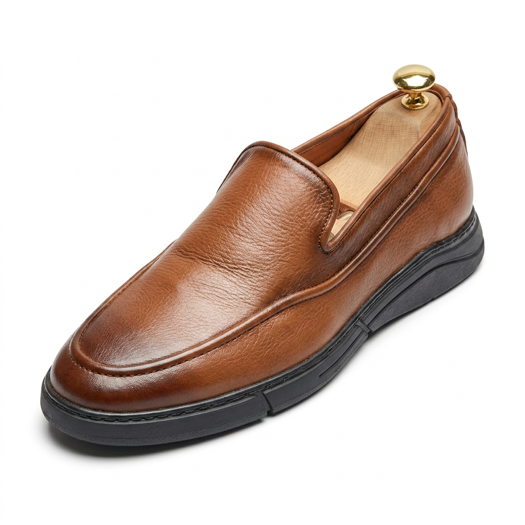 Mocassins de mode décontractées en cuir à talon plat et semelle douce | mocassins doux