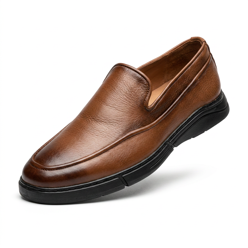 Mocassins de mode décontractées en cuir à talon plat et semelle douce | mocassins doux
